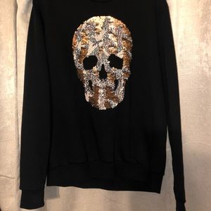 COPY - BRAND NEW NEVER WORN Zara Sequin Skull Swe…